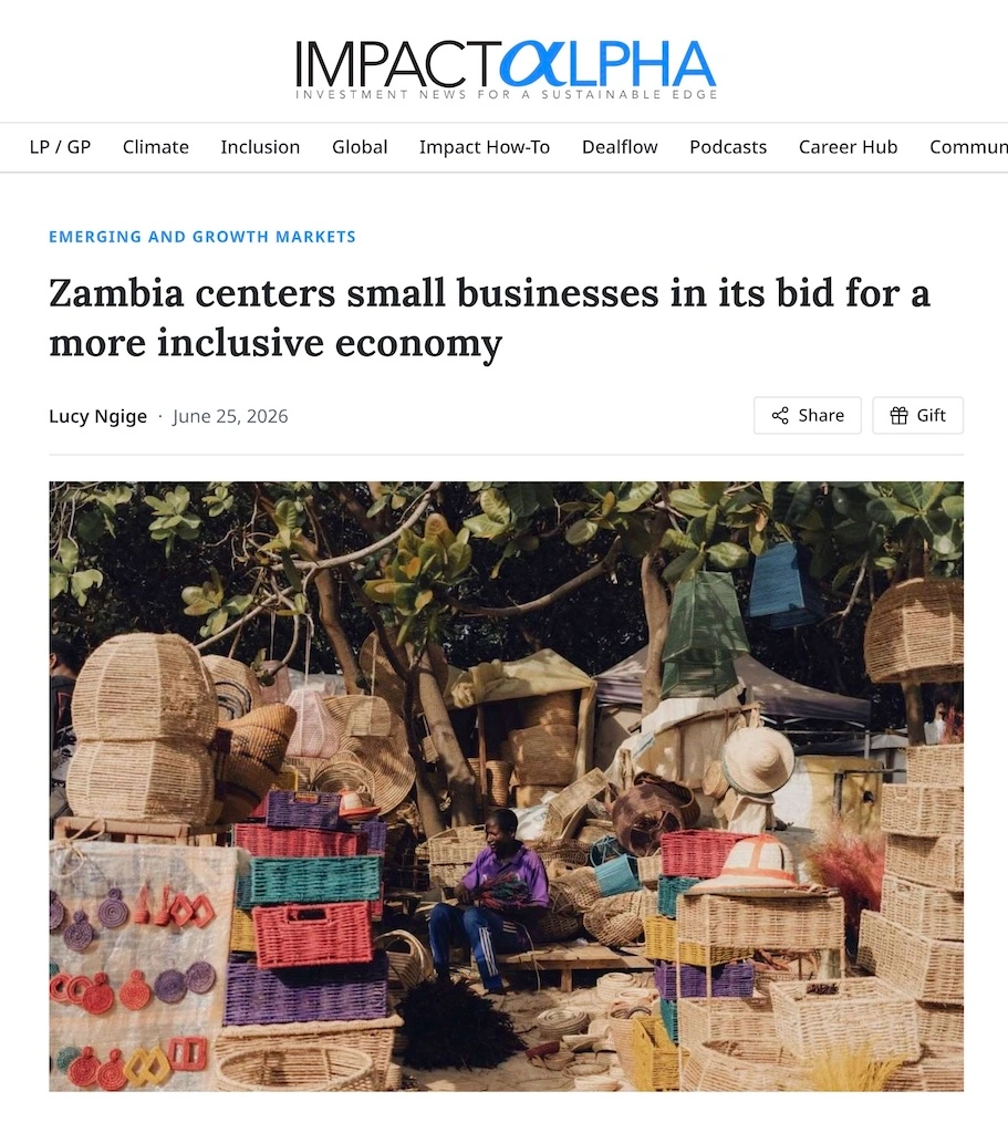 Africa Equity Group Featured in ImpactAlpha on Inclusive Growth in Zambia